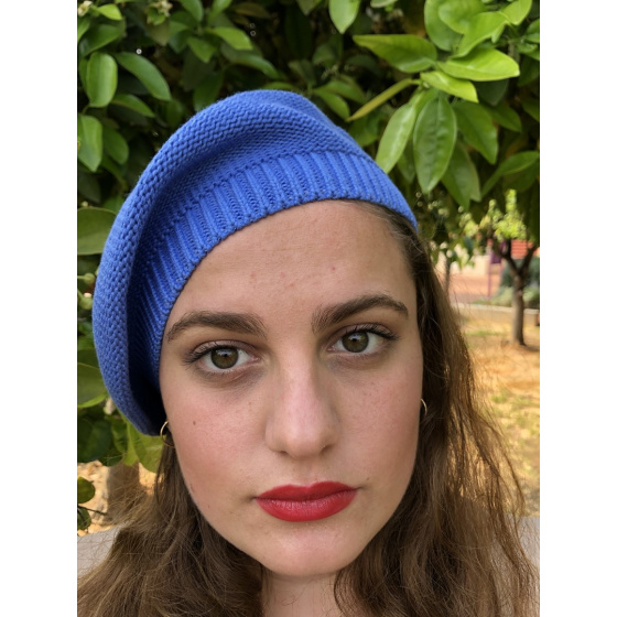 Blue Cotton Sacha Beret - BeBeret