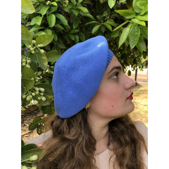 Blue Cotton Sacha Beret - BeBeret