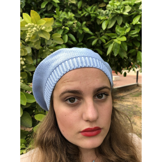 Sacha Cotton Beret Sky Blue - BeBeret Sacha Cotton Beret Sky Blue - BeBeret