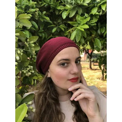 Béret Sacha Coton Bordeaux- BeBeret Reference : 9660 | Chapellerie Traclet