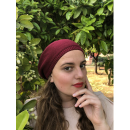 Sacha Cotton Beret Burgundy - BeBeret