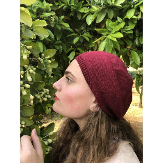 Sacha Cotton Beret Burgundy - BeBeret