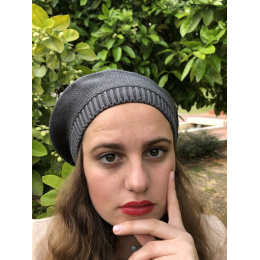 Grey Cotton Sacha Beret - BeBeret