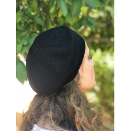 Sacha Black Cotton Beret