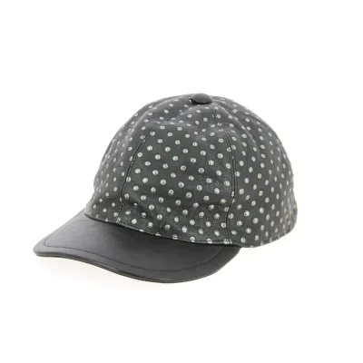 Casquette Baseball Borchiata Cuir Noire- Traclet  Reference : 9363 | Chapellerie Traclet
