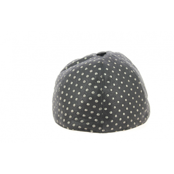 Casquette Baseball Borchiata Cuir Noire- Traclet 