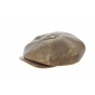 8-Panel Buffalo Cap in Aged Brown Leather - Traclet
