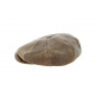8-Panel Buffalo Cap in Aged Brown Leather - Traclet