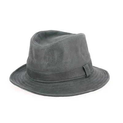 Traveller Hat Nappa Leather Anthracite Gray - Traclet  Reference: 9676 | Traclet Hat Shop