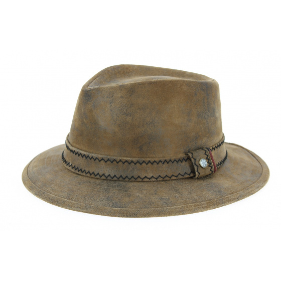Brown Leather Traveller Madras Hat - Stetson