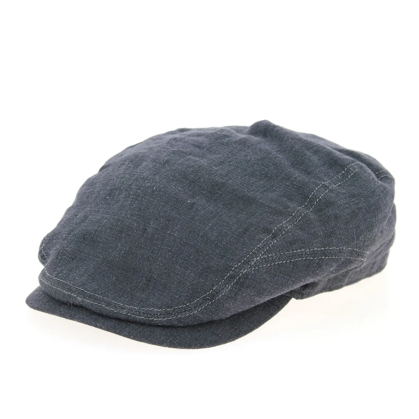 Casquette Plate Belfast Lin Bleue- Stetson Reference : 7074 | Chapellerie Traclet