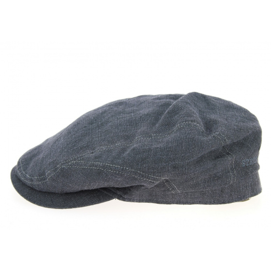 Blue Linen Belfast Flat Cap - Stetson
