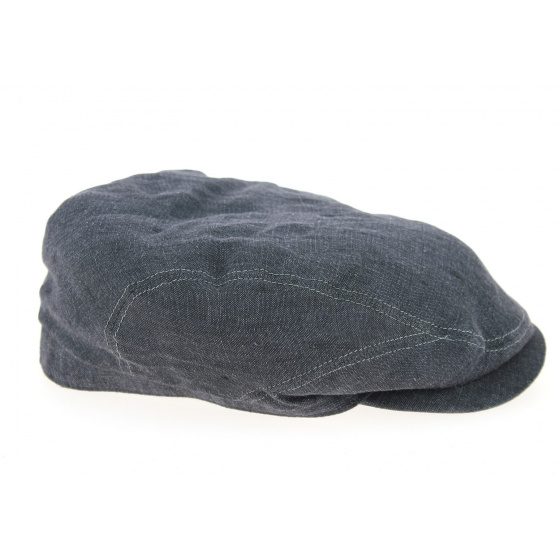 Blue Linen Belfast Flat Cap - Stetson
