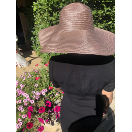 Thonon Metallic Pink Wide-Brim Hat - Traclet