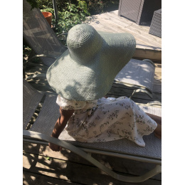 Metallic Green Thonon Wide-Brimmed Hat - Traclet