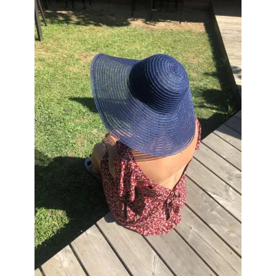 Navy Blue & Transparent Yvoire Wide-Brimmed Hat - Traclet  Reference: 6769 | Traclet Hat Shop