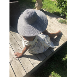 Gray Fine Braided Amber Wide-Brimmed Hat - Traclet