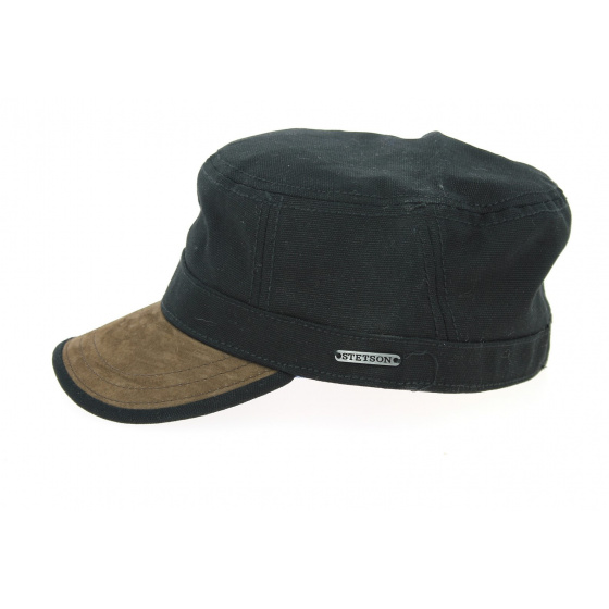 Gosper Black & Brown Military Cap - Stetson Gosper Black & Brown Military Cap - Stetson