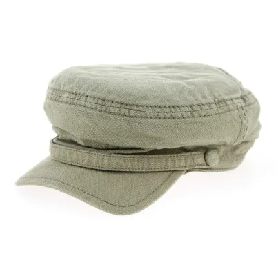 Casquette Marin Peabody Coton & Lin Olive- Stetson Reference : 365 | Chapellerie Traclet
