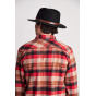 Fedora Messer hat Black wool felt brown leather- Brixton