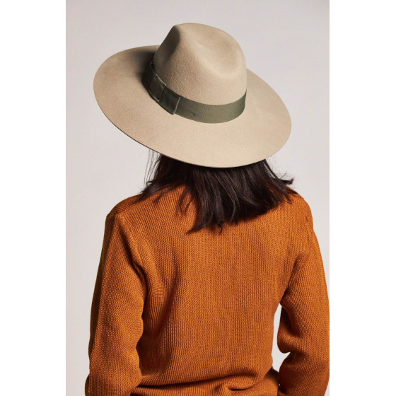 Piper Wide-Brimmed Wool Felt Hat Vanilla - Brixton