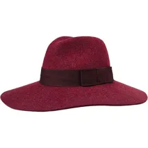Wine Red Wool Felt Piper Wide Brim Hat - Brixton Reference: 5323 | Traclet Hat Shop