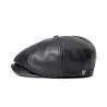 Brood Black Leather Cap - Brixton Reference: 5985 | Traclet Hat Shop