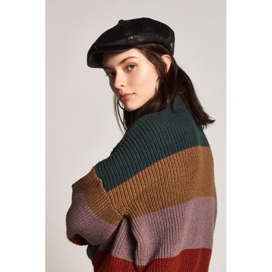 Brood Black Leather Cap - Brixton