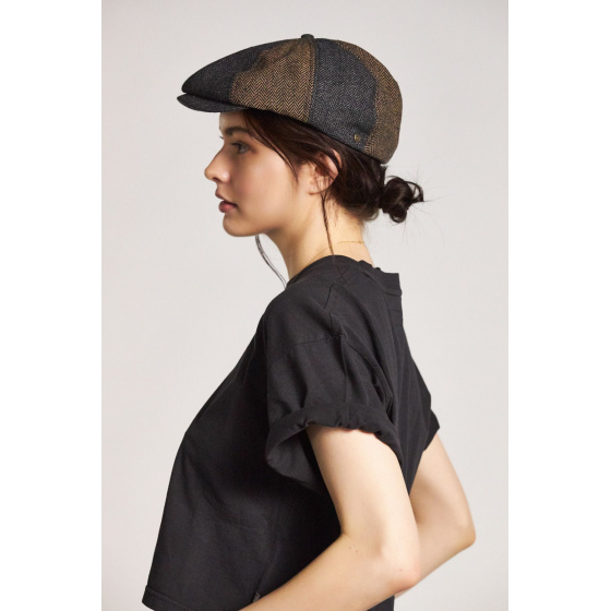 Brown & Gray Cotton Brood Cap - Brixton