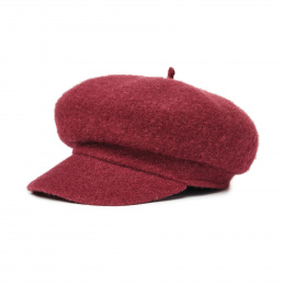 Audrey Burgundy Wool Visor Beret - Brixton