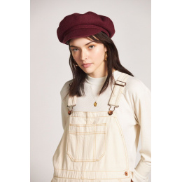 Audrey Burgundy Wool Visor Beret - Brixton