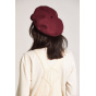Audrey Burgundy Wool Visor Beret - Brixton