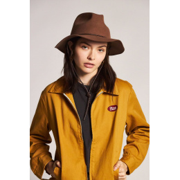 Brixton Freeport Wool Felt Fedora Hat in Bison
