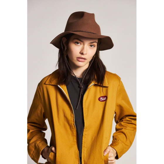 Brixton Freeport Wool Felt Fedora Hat in Bison Brixton Freeport Wool Felt Fedora Hat in Bison