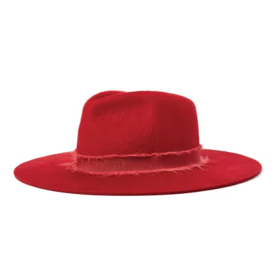 Chapeau Fedora Ella Feutre Laine Rouge- Brixton Reference : 5751 | Chapellerie Traclet