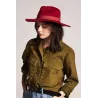 Chapeau Fedora Ella Feutre Laine Rouge- Brixton  Reference : 5751 | Chapellerie Traclet