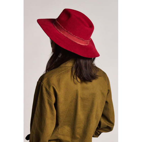 Red Wool Felt Ella Fedora Hat - Brixton
