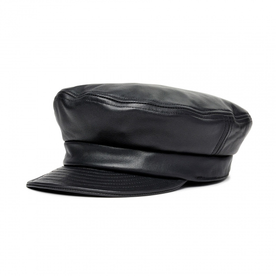 Marin Fiddler Unstructured Leather Cap Black Brixton