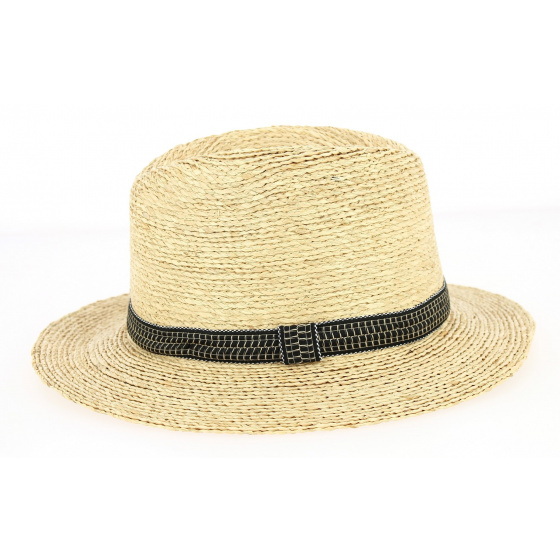 Chapeau Fedora Santiago Raffia Naturelle- Brixton Chapeau Fedora Santiago Raffia Naturelle- Brixton