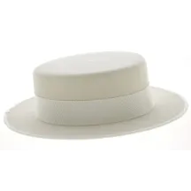 Canotier Feutre Laine Blanc - Traclet