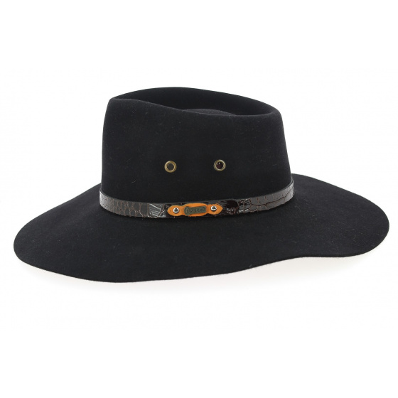 Chapeau Territory Feutre Poil Noir - Akubra Chapeau Territory Feutre Poil Noir - Akubra