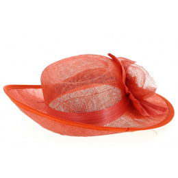 Valérie Orange Ceremonial Wide-Brimmed Hat