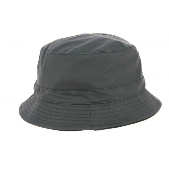 Black Faux Leather Bucket Hat - Traclet