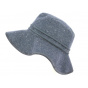 Navy Blue Cotton Onata Wide Brim Hat - Mtm