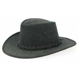 Black Leather Traveller Swagman Hat - Bc Hats