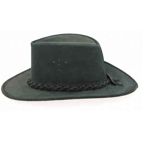 Black Leather Traveller Swagman Hat - Bc Hats Black Leather Traveller Swagman Hat - Bc Hats
