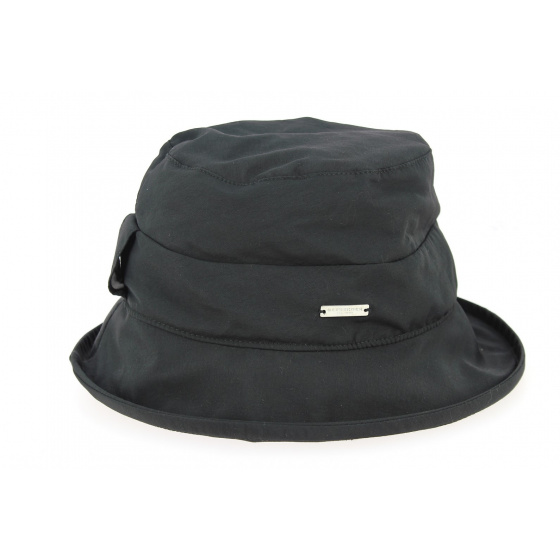 Simone Black Rain Cloche Hat - Seeberger