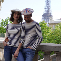 La Marinière Beret Blue/Ecru/Red - the French beret