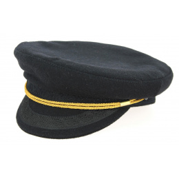 Camaret Black Wool Sailor Cap - Traclet