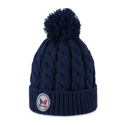 Bonnet à pompon Gstaad Bleu Marine - Pipolaki Reference : 9773 | Chapellerie Traclet